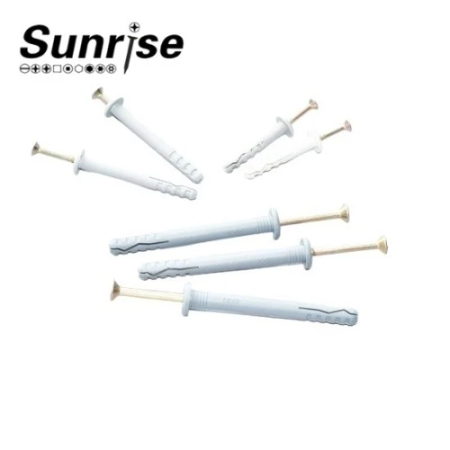 Nylon Hammer Drive AnchorMushroom Head With Coloured Screw-Nail 2 Nylon Hammer Drive AnchorMushroom Head With Coloured Screw-Nail 2
