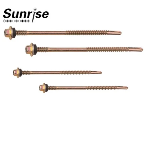 Hex Washer Head Self Drilling Screw With Two Parts Thread 3