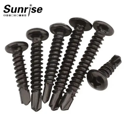 Hardware Schwarzoxid-Phillips-Antriebs-Flachkopf-Bohrschrauben, EPDM-Unterlegscheibe