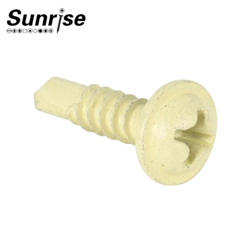 Beige Lackschraube, Kreuzschlitzschrauben mit Flachrundkopf, selbstbohrend